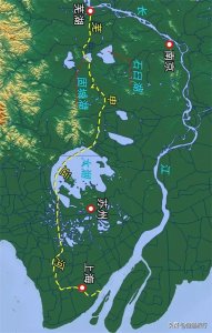 ​芜湖到上海的芜申运河，途经当涂、郎溪、高淳、溧阳、宜兴、苏州
