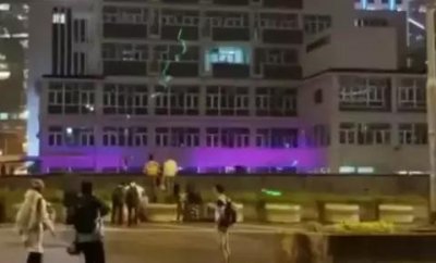 ​驻港部队再被挑衅，大楼遭镭射笔照射