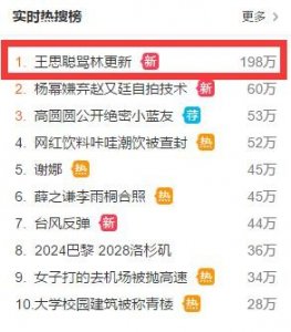 ​王思聪公开臭骂林更新 林更新回应：骂两句也是正常