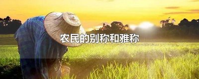 ​农民的别称和雅称有哪些英语 农村的别称和雅称