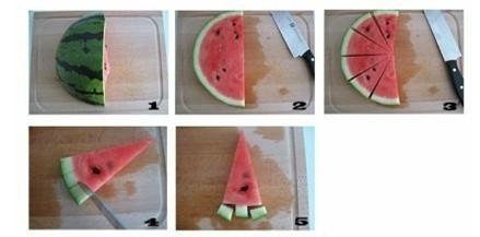 最简单好学的西瓜拼盘教程(教你切出超漂亮的西瓜拼盘)(3)