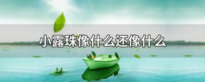 ​小露珠像什么还像什么