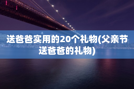 送爸爸实用的20个礼物(父亲节送爸爸的礼物)