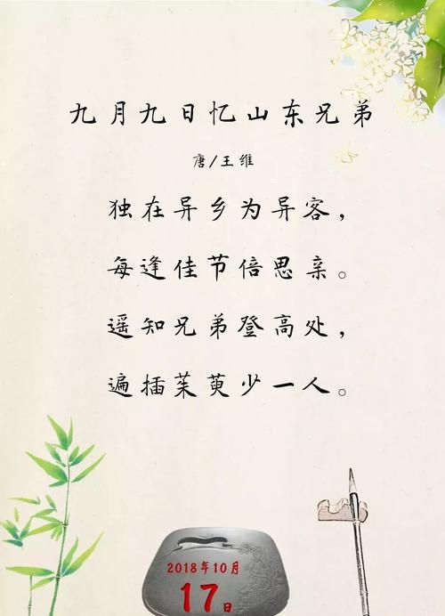 独在异乡为异客,每逢佳节倍思亲