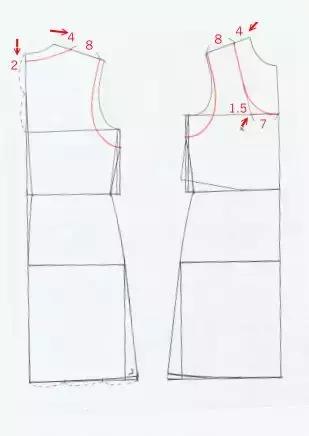 背心连衣裙裁剪方法和（整理了3款非常经典的背心连衣裙裁剪图分析）(14)