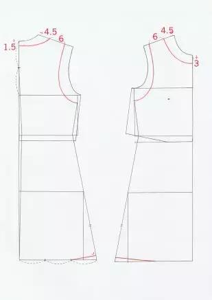 背心连衣裙裁剪方法和（整理了3款非常经典的背心连衣裙裁剪图分析）(22)