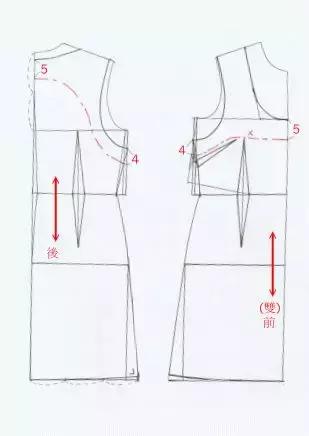背心连衣裙裁剪方法和（整理了3款非常经典的背心连衣裙裁剪图分析）(16)